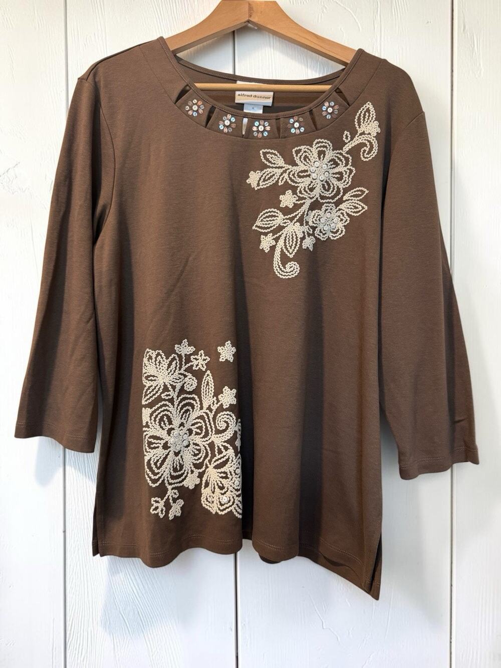 NWT Alfred Dunner Women Sunset Canyon Tunic Floral Embroidered Size XL Classic